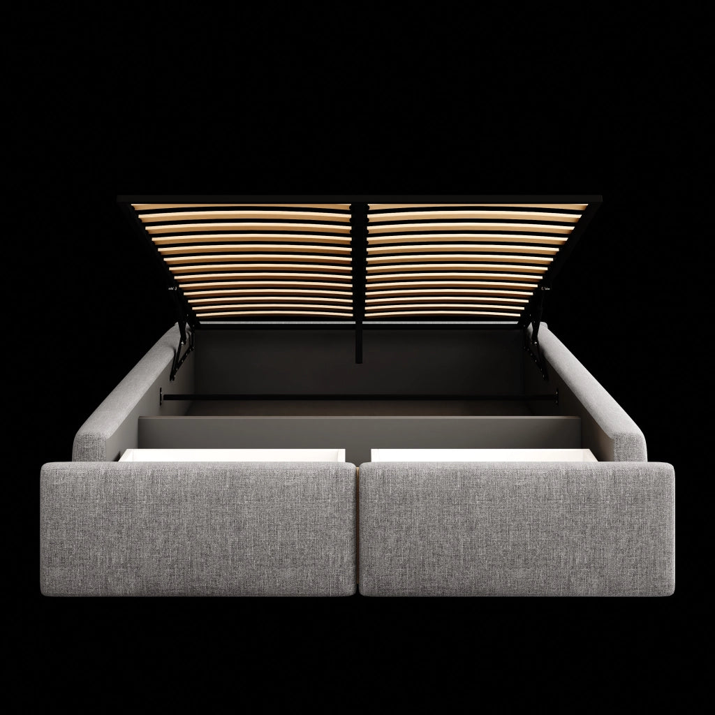 Letto imbottito grigio 140 x 200 cm