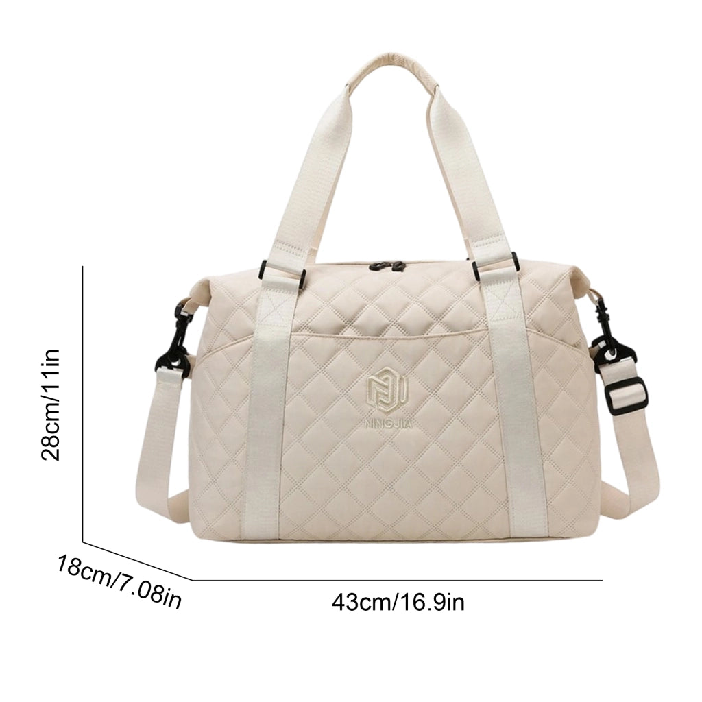 Borsa sportiva e da viaggio beige 43 × 28 × 18 cm con tracolla