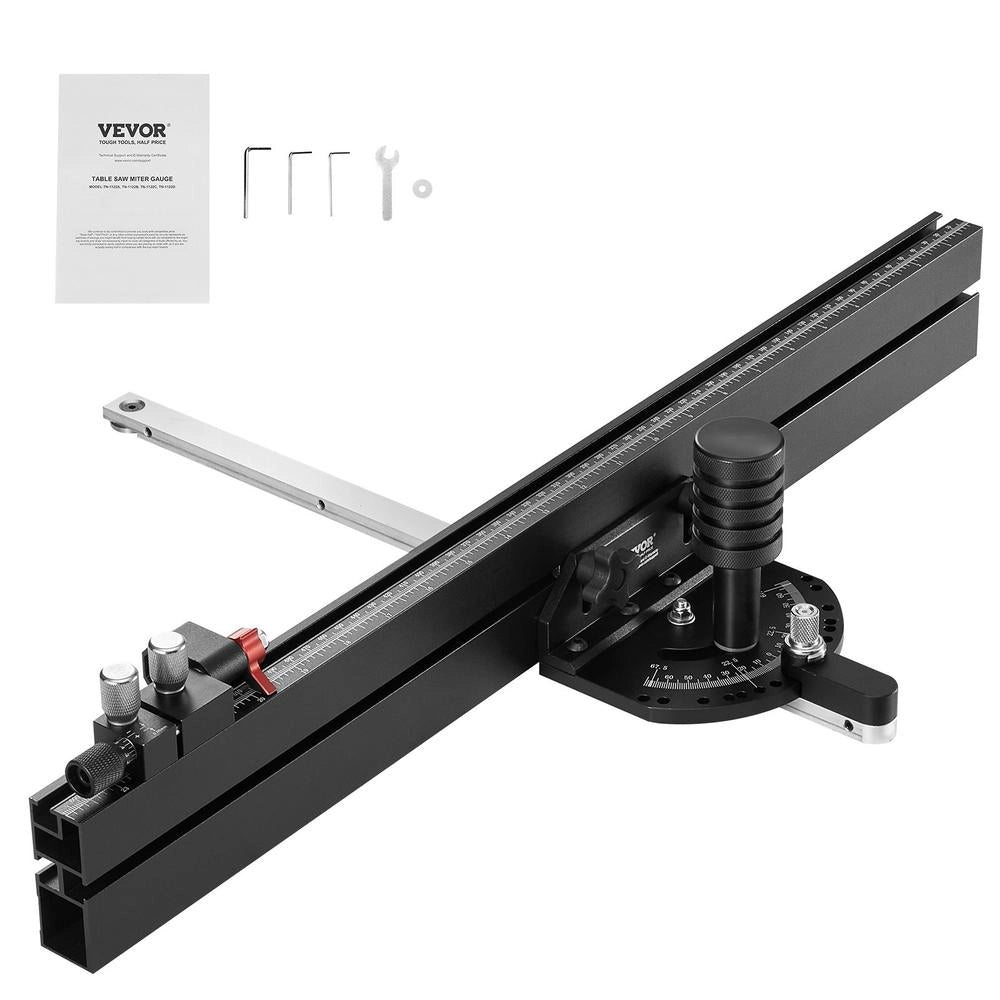 TN-1122C Calibro per Troncatrice da Banco in Lega di Alluminio con 15 Fermi Angolari Guida di Precisione per Fai da Te e Lavorazione del Legno