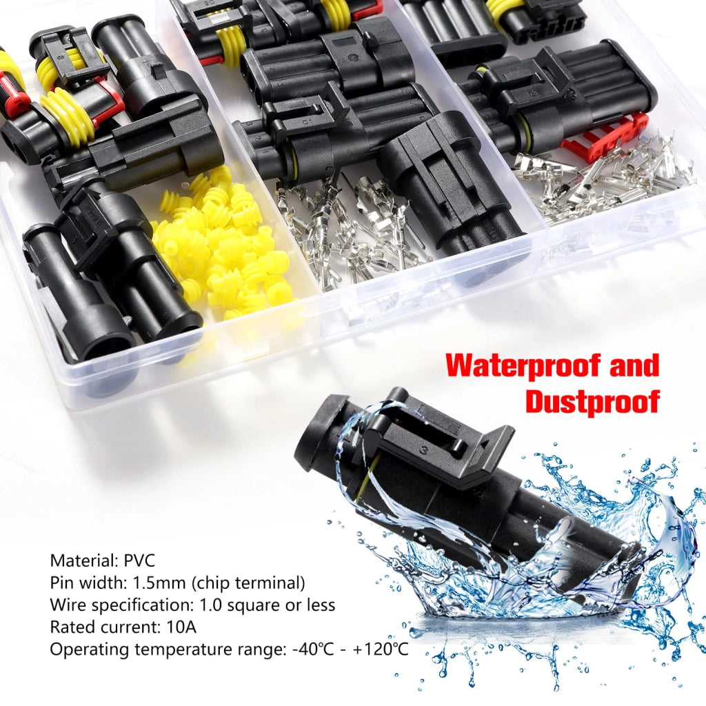 Set di 9 connettori impermeabili a 2/3/4 pin per auto