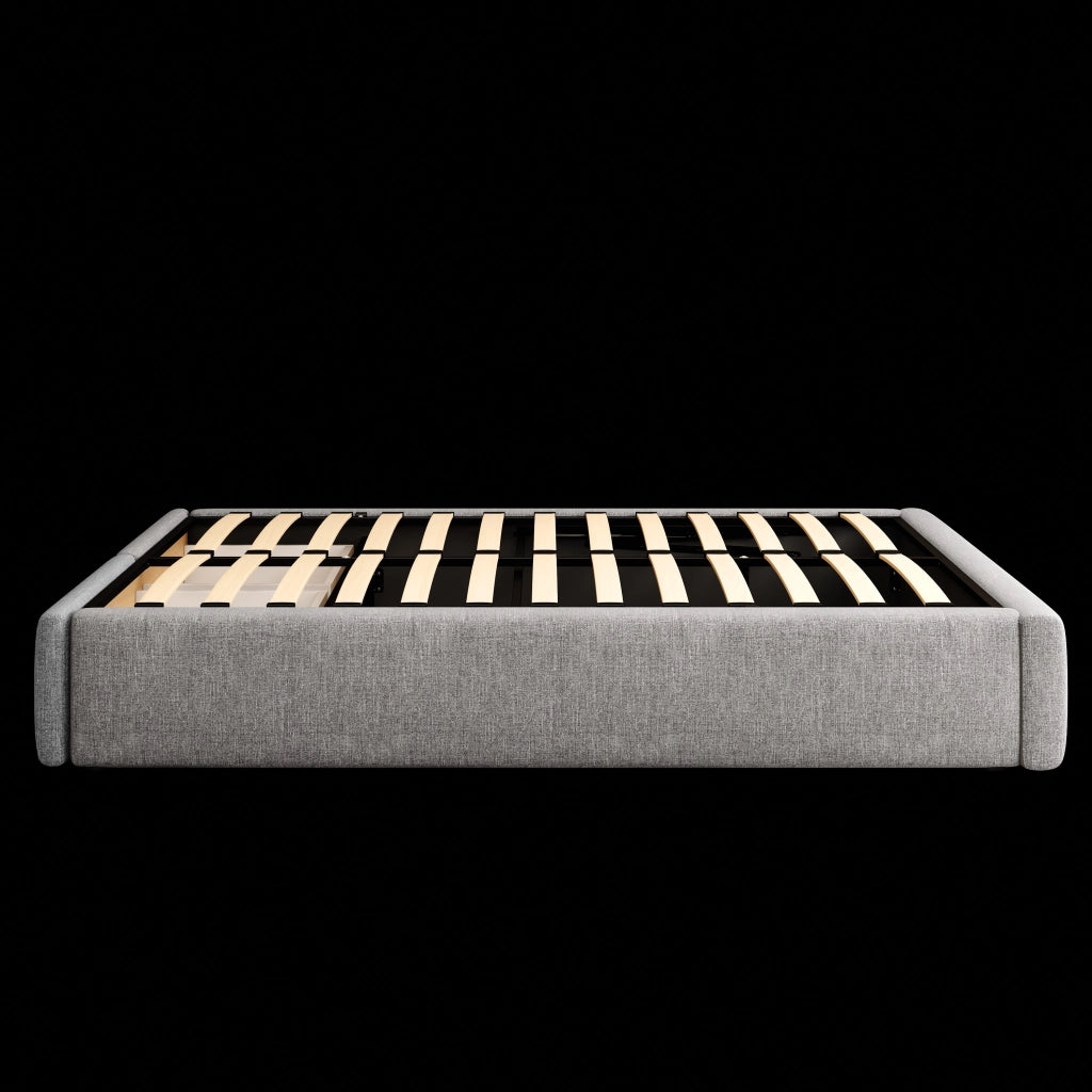 Letto imbottito grigio 140 x 200 cm