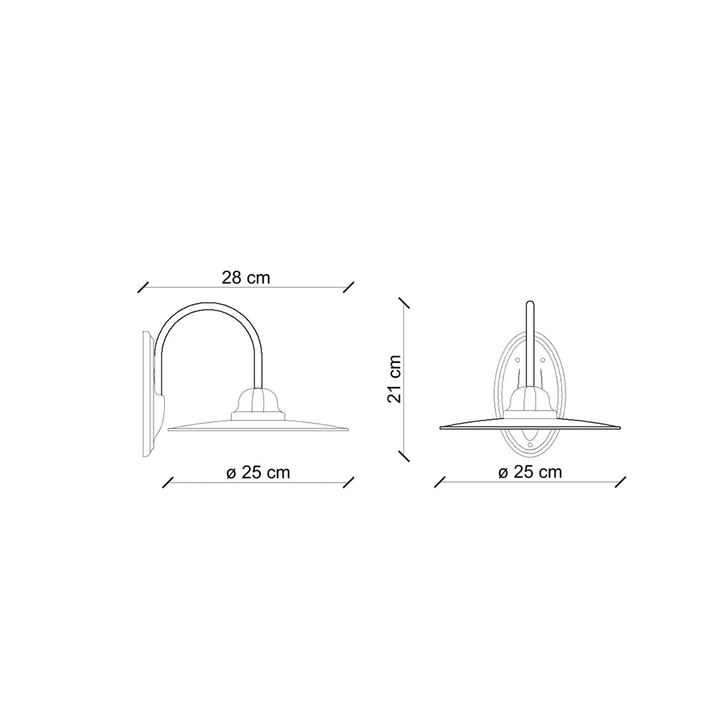 Applique Industrial Potenza Ferro E Ceramica Nero E Decorata Lucida 1 Luce E27