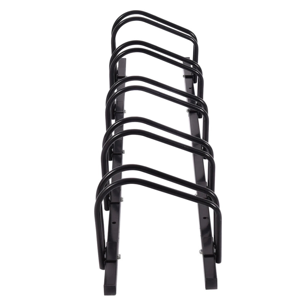 5 Bike Bicycle Stand Parking Garage Storage Organizer-Black