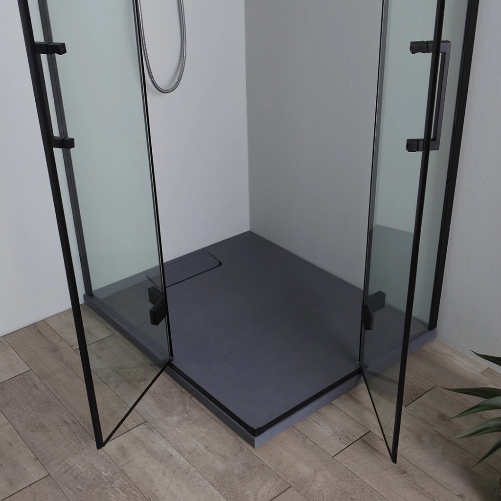 Box doccia 70x100 nero opaco senza telaio