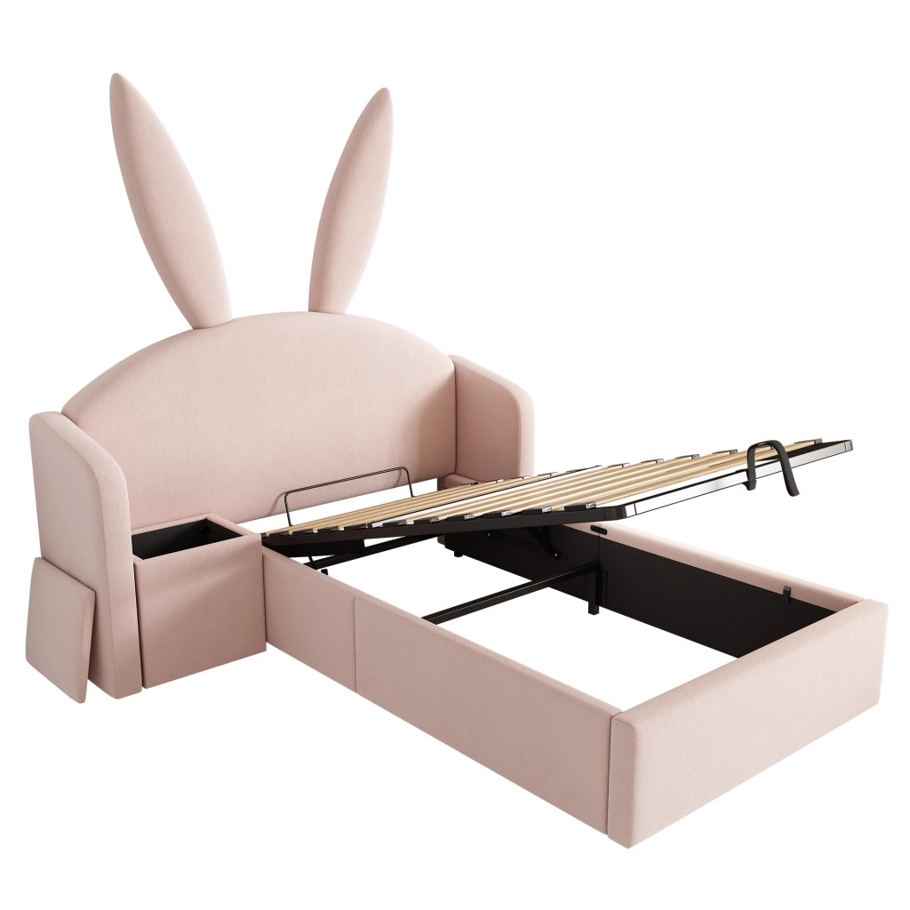 Letto per bambini 90x190 cm rosa con contenitore