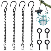 Set di 4 catene metalliche per appendere, lunghezza 24 cm, colore nero, con gancio