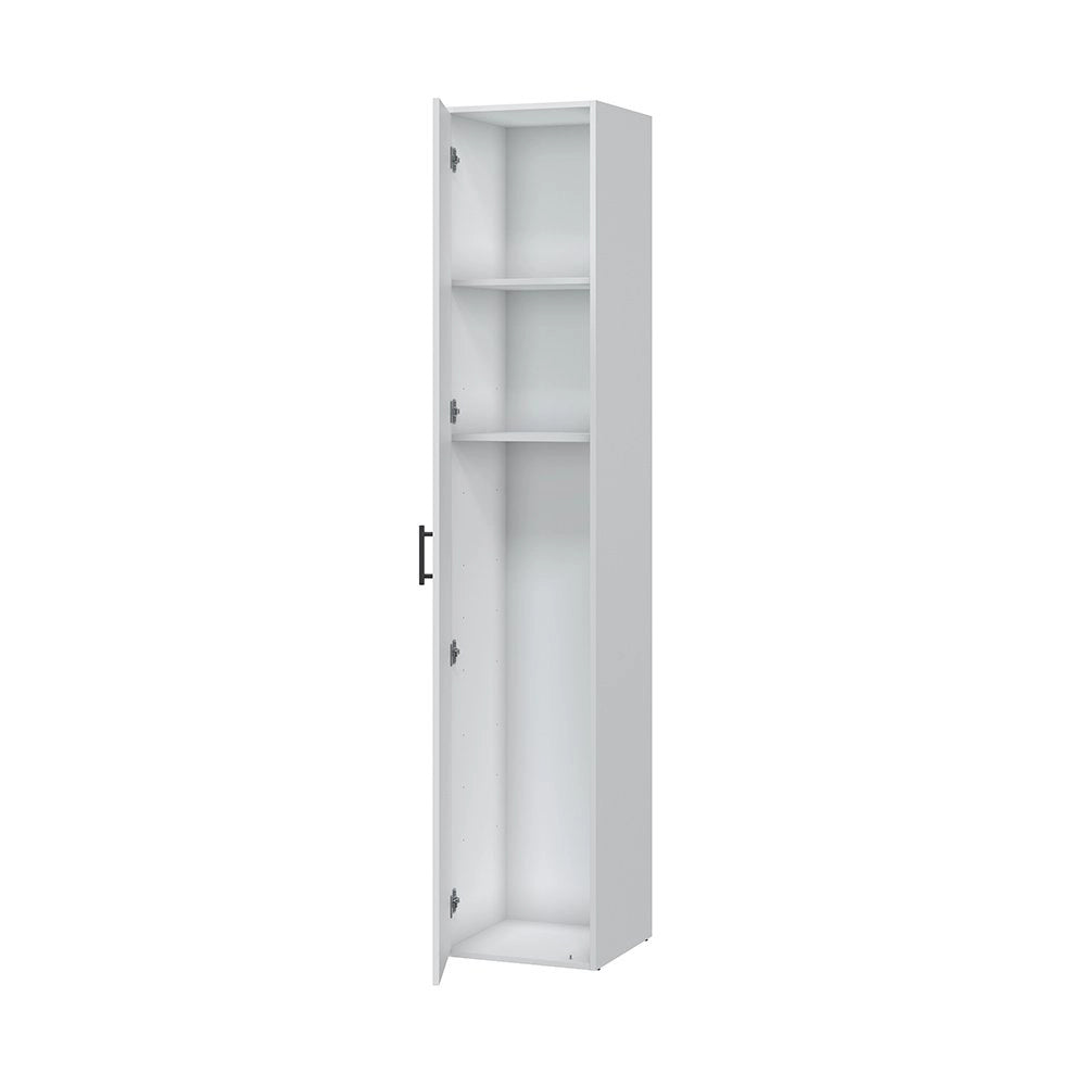 Crucoli, Armadio Multiuso 1 Anta 2 Ripiani, 40x206h cm Bianco