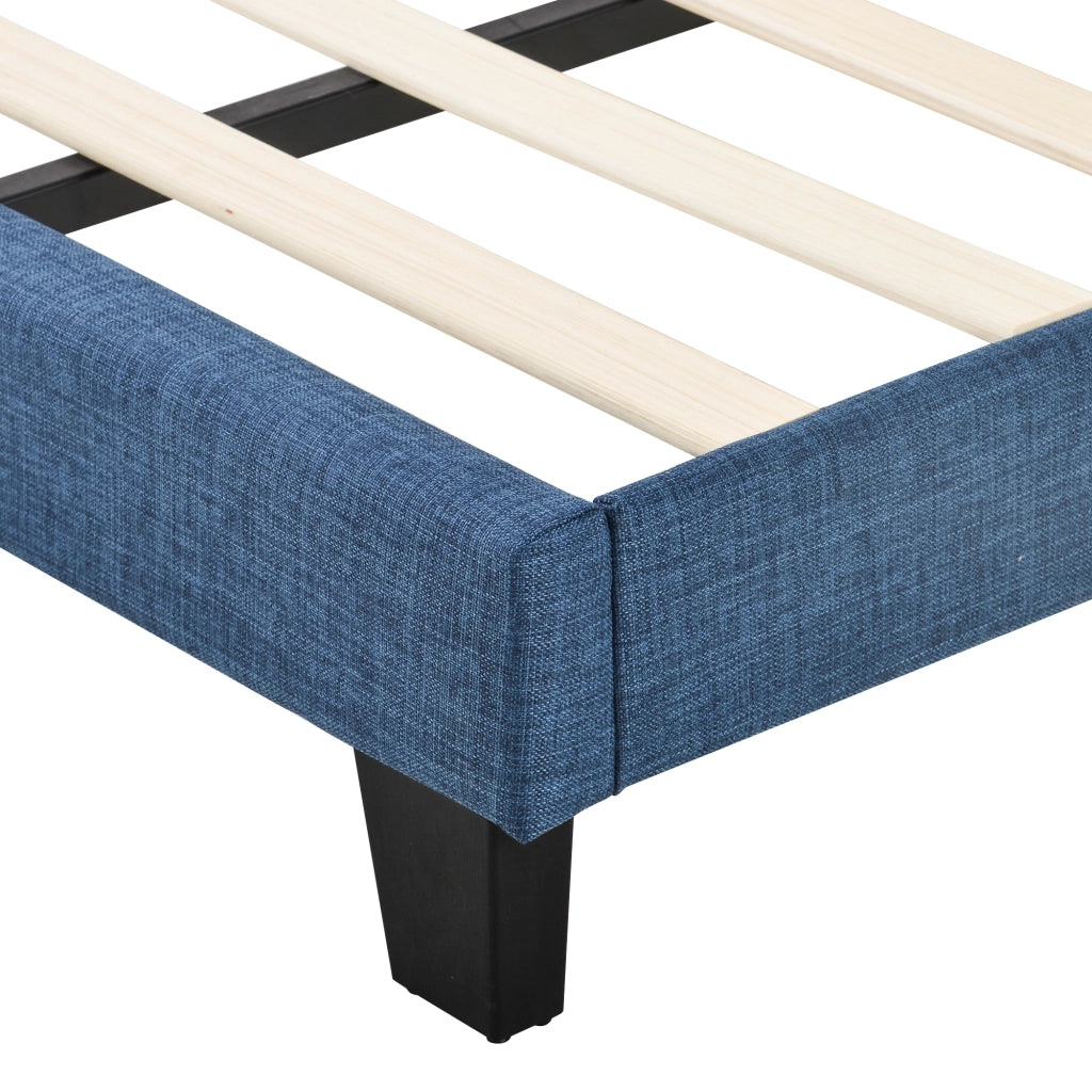 Letto matrimoniale imbottito blu 140x200 cm