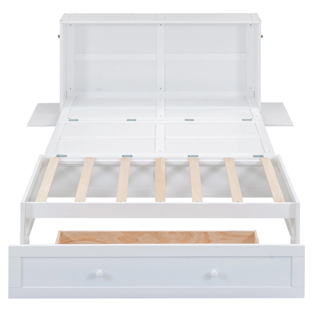 Letto a scomparsa 140x200 trasformabile in armadio bianco