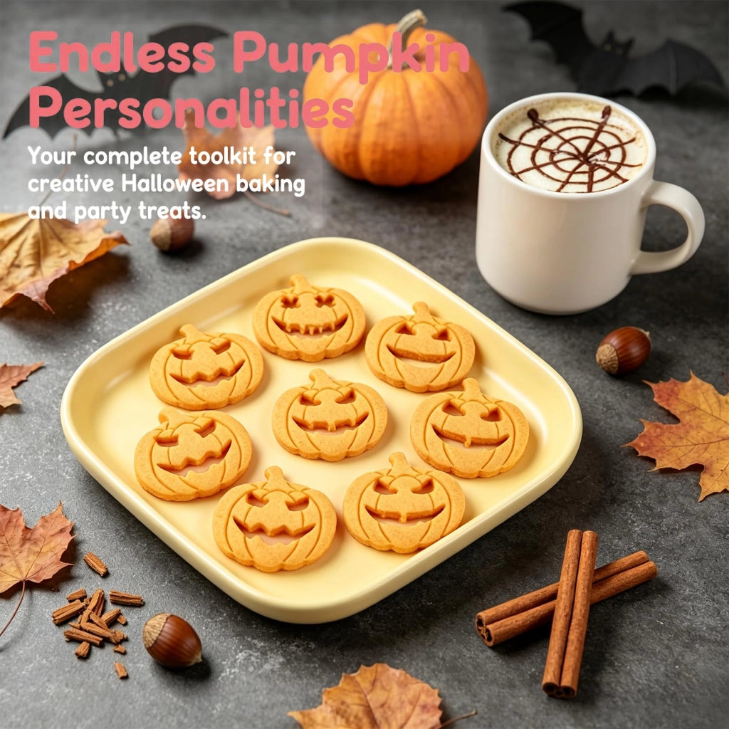 Set di 17 formine per biscotti a forma di zucca, in 3D, per Halloween