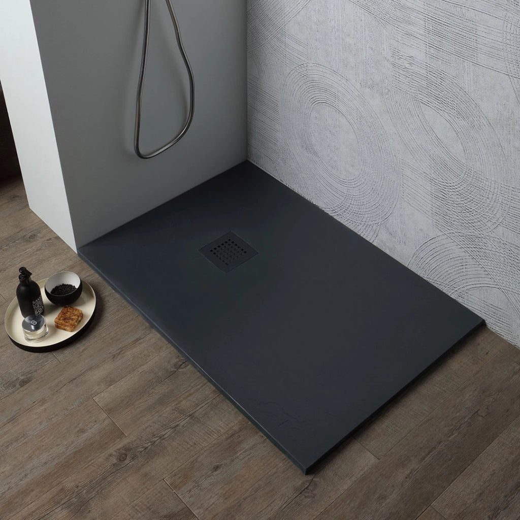 Piatto doccia 90x70 cm in resina antracite