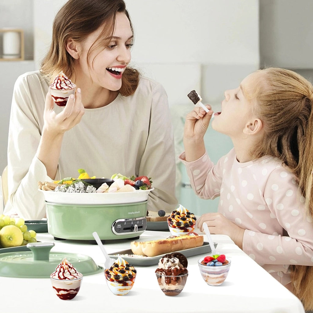 100 bicchieri per dessert con cucchiaini, capacità 60 ml, trasparenti, riutilizzabili