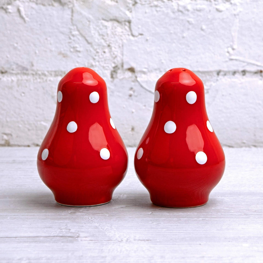 Set di dosapane e dosasale, in Vetroceramica, rosso e bianco, 2 pezzi
