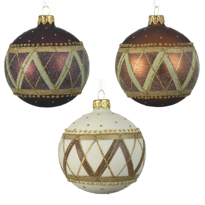 Pallina di Natale Checked a scacchi Ø8 cm - 1 pezzo assortito