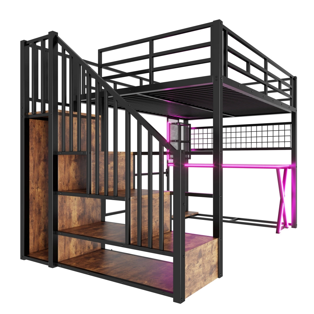 Letto a soppalco 140x200 cm con scrivania