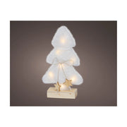 Albero Lgn effetti neve bianca c/LED 5x14x24,5cm
