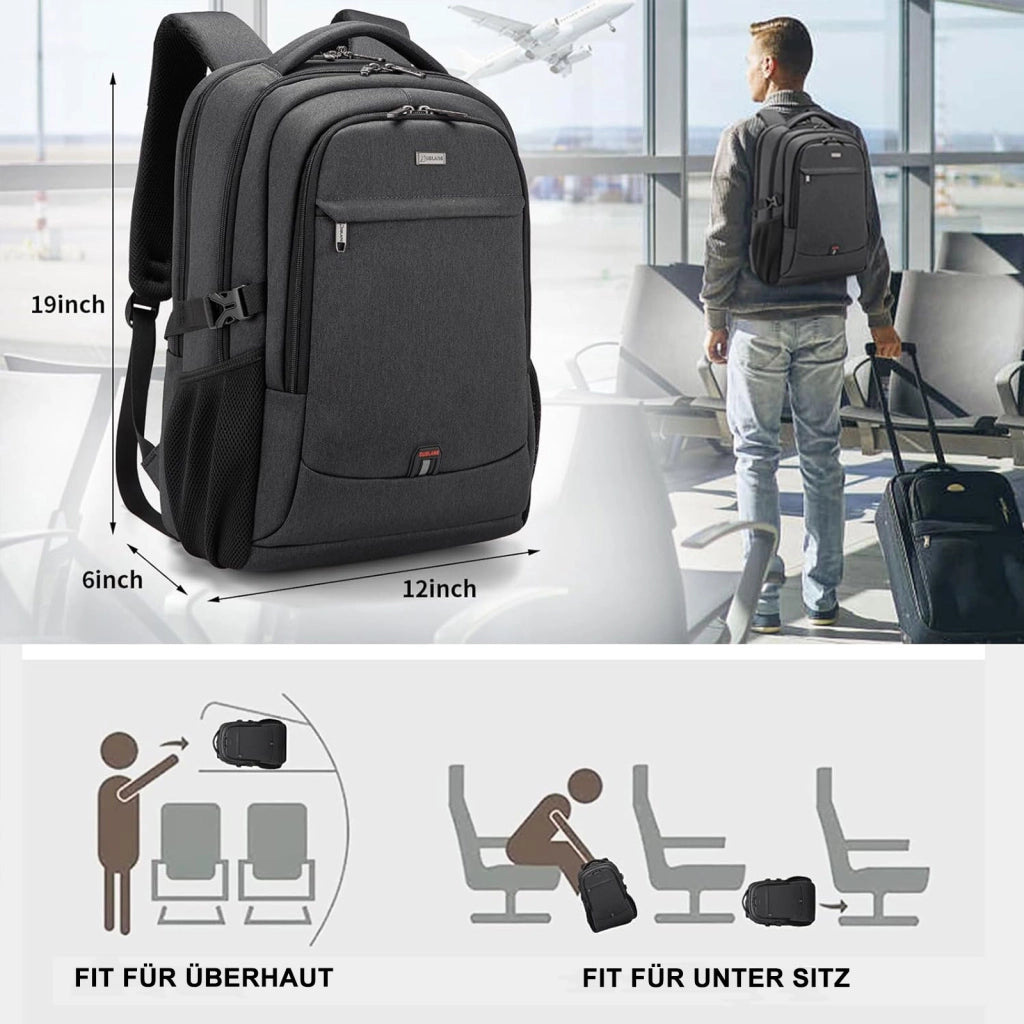Zaino per portatile in tessuto Oxford con presa USB