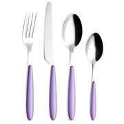 Set di posate da 24 pezzi per 6 persone, in acciaio inossidabile, colore viola