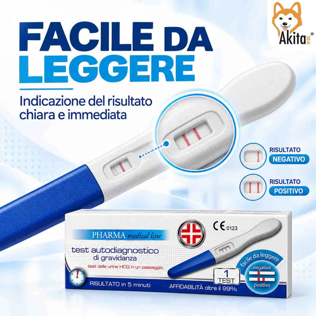 Akitaink 3 Pack Test di Gravidanza Autodiagnostico