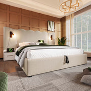 Letto matrimoniale 160x200 beige con contenitore