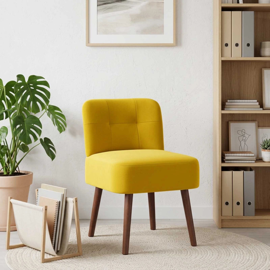 Poltrona Slipper Giallo Velluto 42050519
