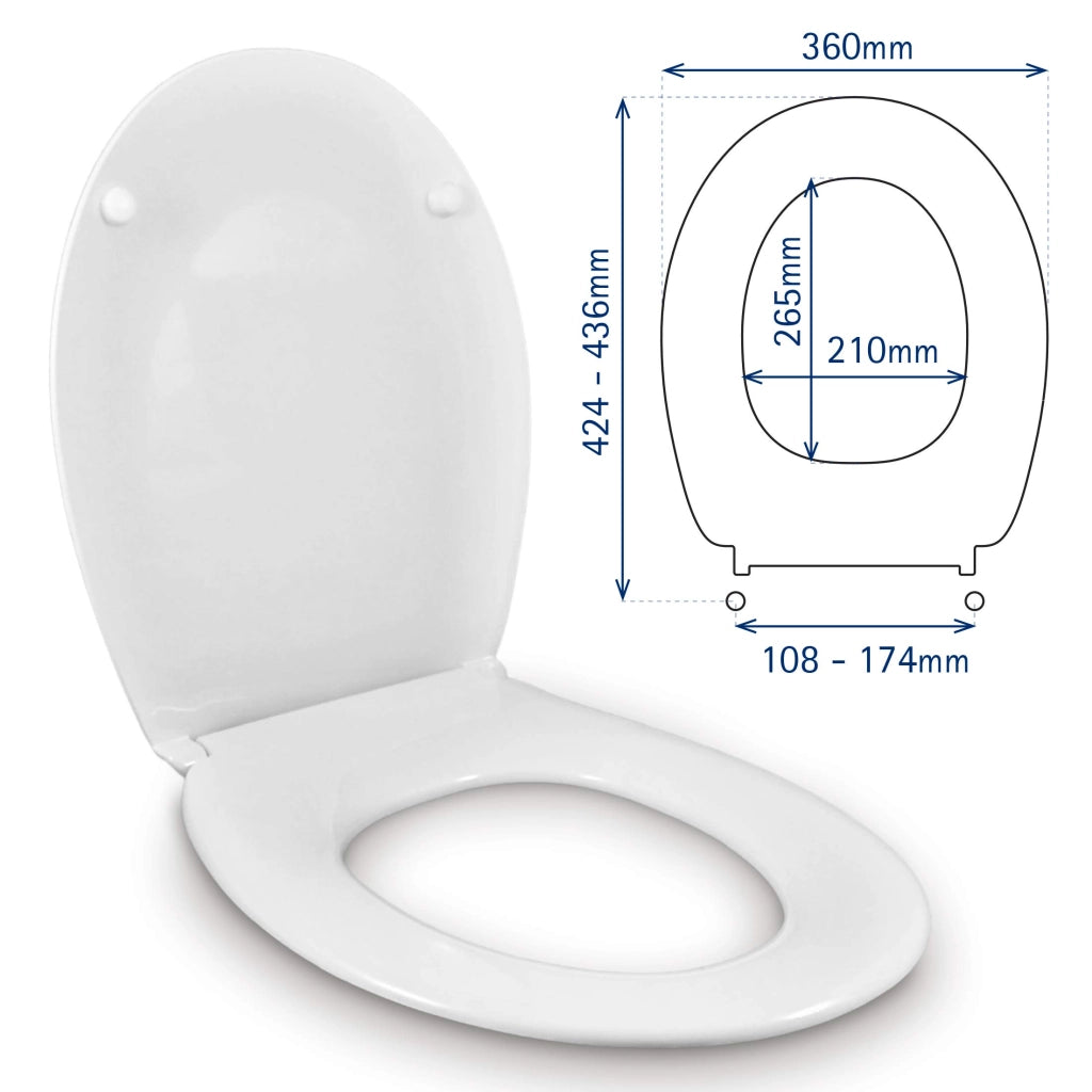 Tavoletta WC con Soft-Close, universale forma a O, sedile WC Soft Close
