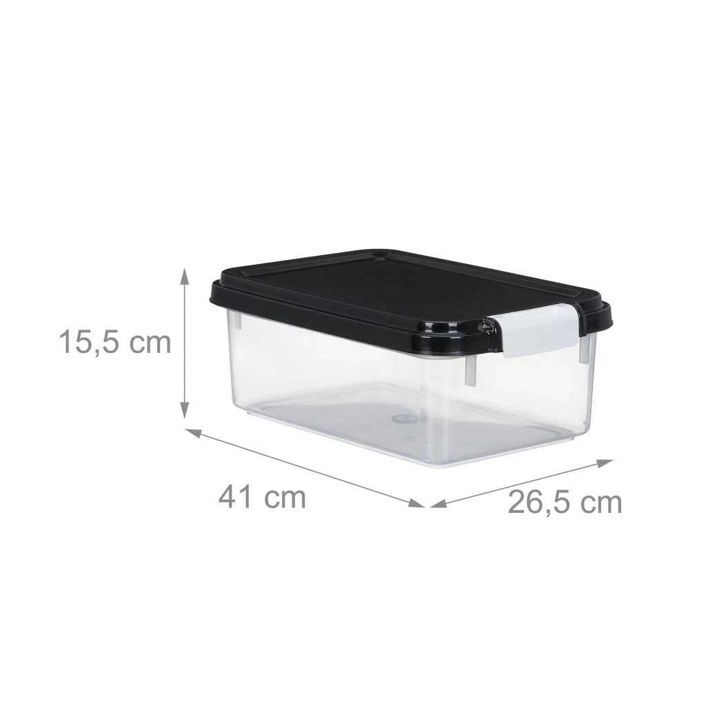 Set di 2 scatole di stoccaggio ermetiche da cucina 10 x 20 x 30 cm con paletta e rotelle in plastica trasparente 13_0014791