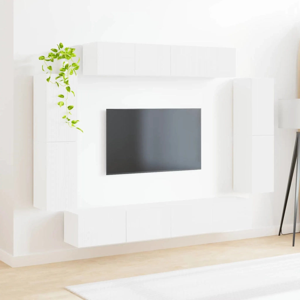 Mobile TV 8 pcs Bianco Lucido