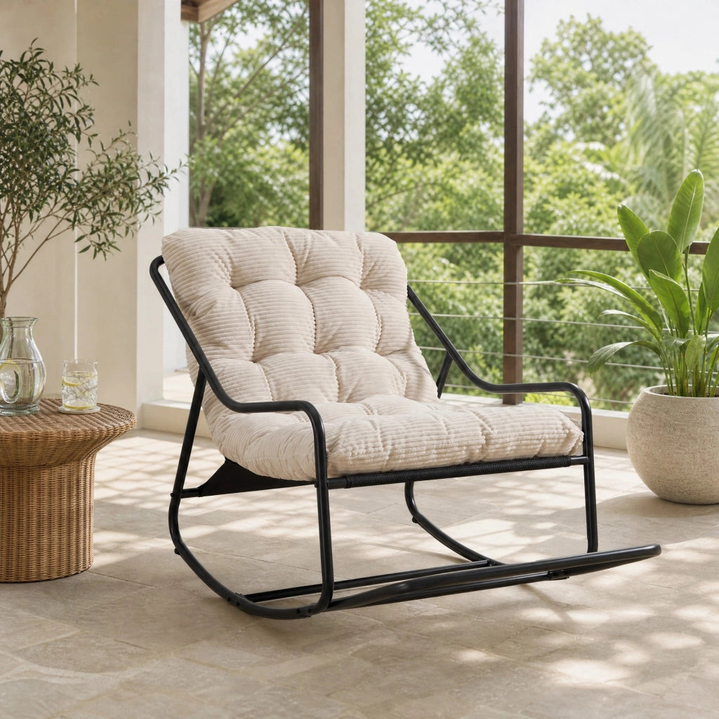 SEDIA A DONDOLO 75x116x82 cm Acciaio Bianco