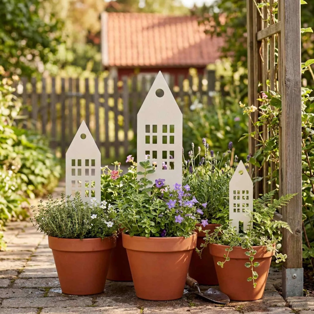 Palo da Giardino 3 pz 41 x 10 x 0,08 cm Bianco 8013399