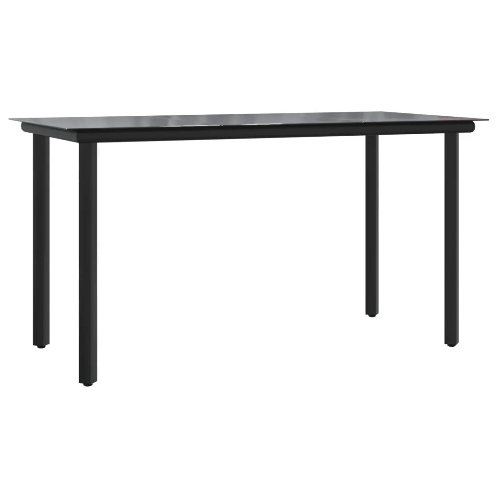 Set da Pranzo da Giardino 7 pz Nero con Cuscini in Polyrattan 3212739