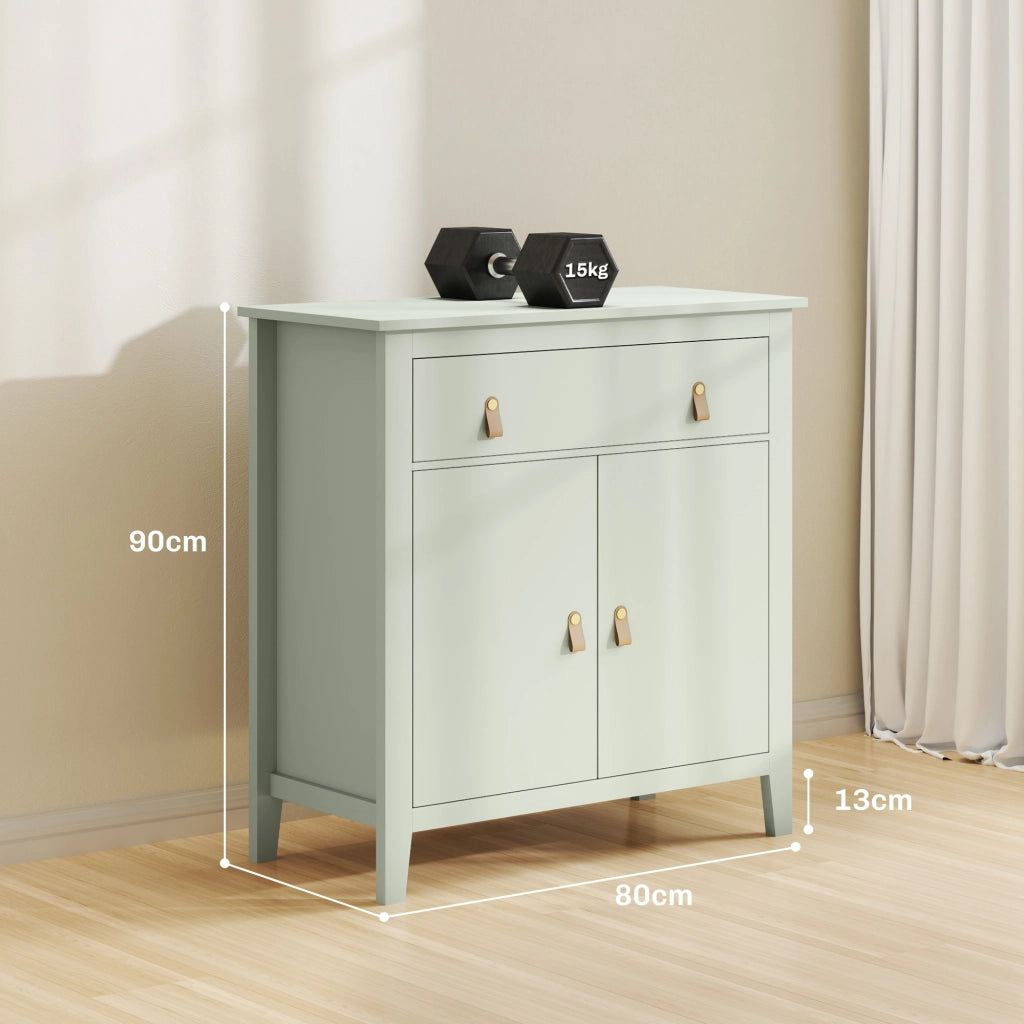 Cassettiera con ante e ripiani ¨C Minimal ¨C verde chiaro 80x40x90