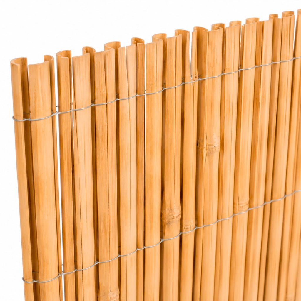 Canniccio In Bamboo Spaccato Per Staccionata Arella Rustica Schermatura Solare Copertura Pergolato Gazebo Design Etnico Con Borsa In Polietilene 1 X 3 Metri