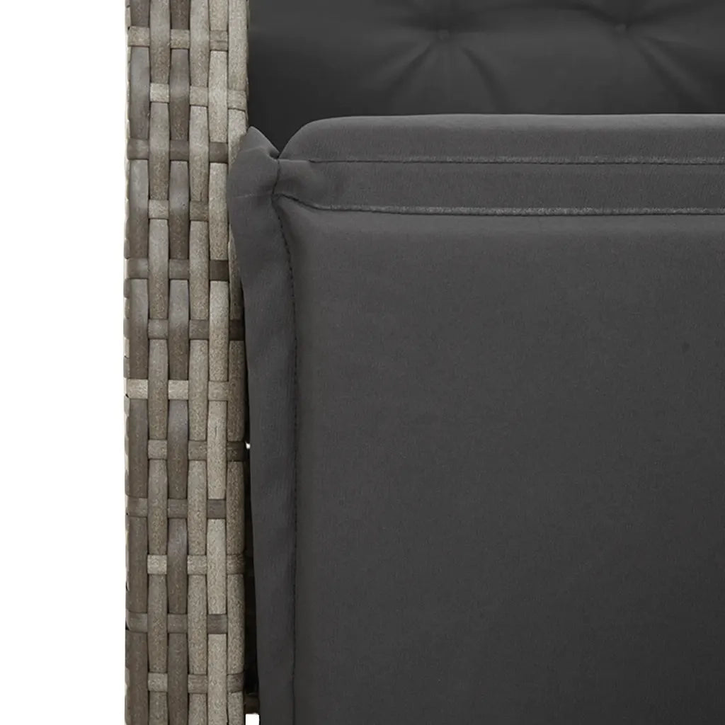 Set da Pranzo da Giardino 9 pz con Cuscini in Polyrattan Grigio 3212712