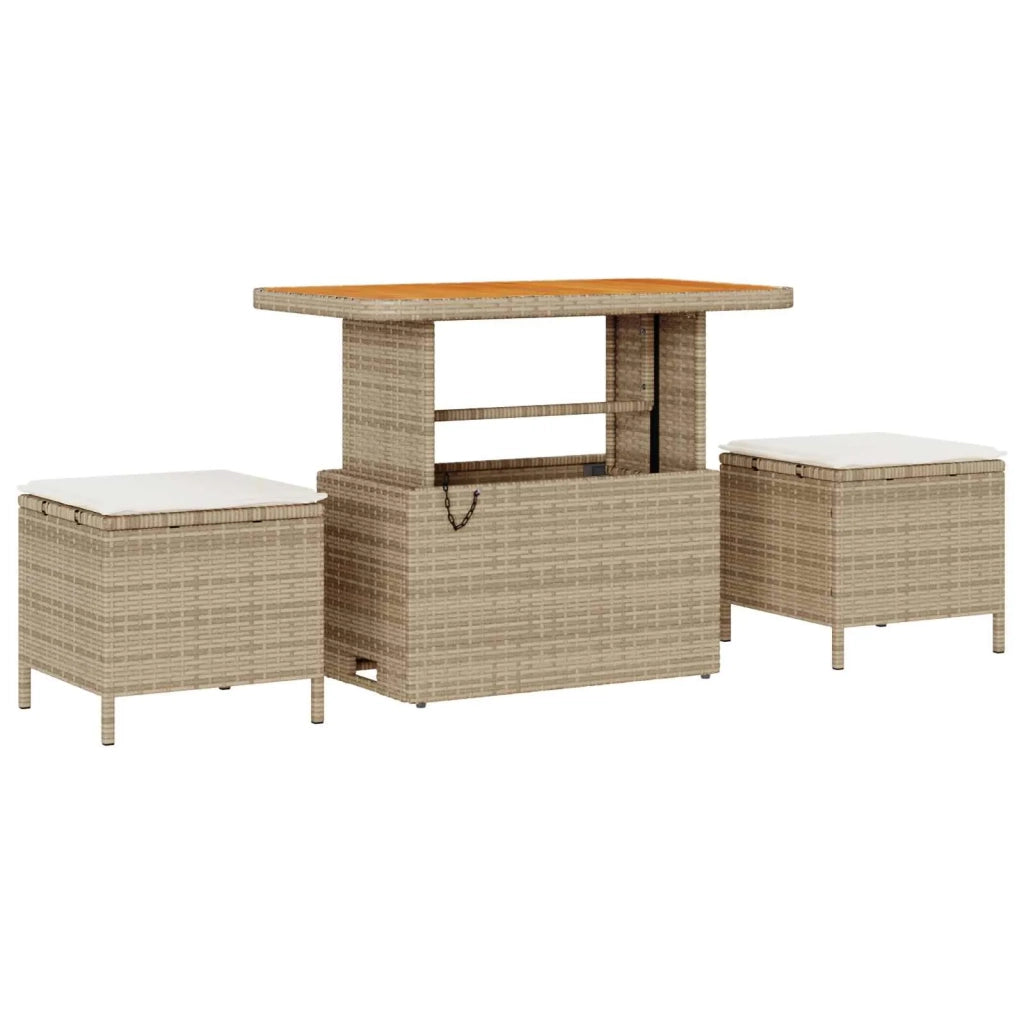 Set Divano da Giardino con cuscino 11 pcs Beige e Crema 3363281