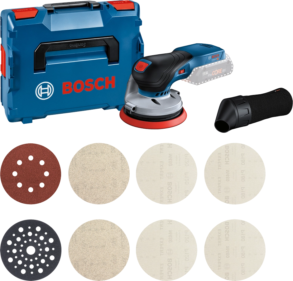 Bosch GEX 18V-125 Levigatrice Rotorbitale 18V Ø125 mm Solo Macchina + ACCESSORI