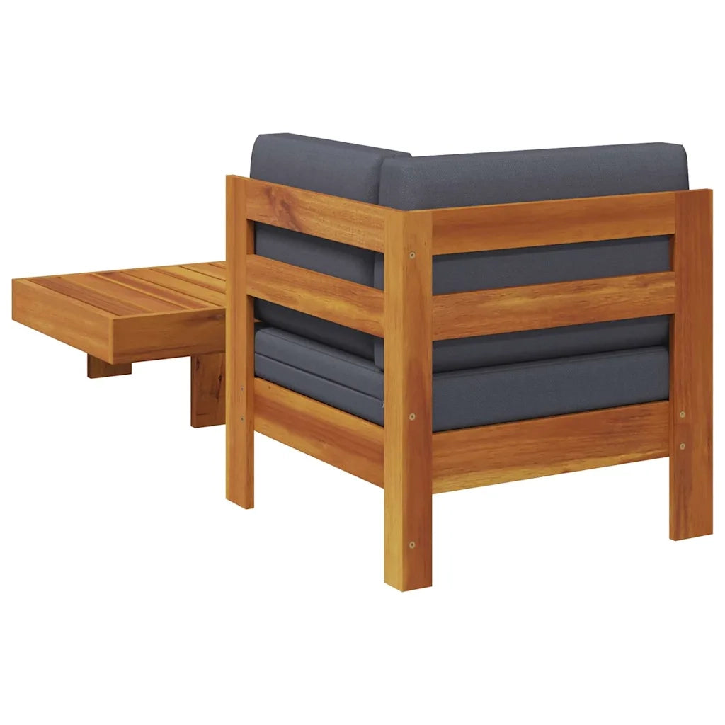 Set Divani Giardino 2 pz con Cuscini Grigio Scuro Legno Acacia