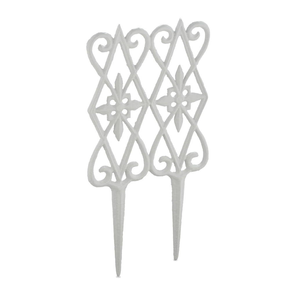 Set di 2 recinzioni da giardino decorative 22 x 35 cm in ghisa bianca 13_0011995
