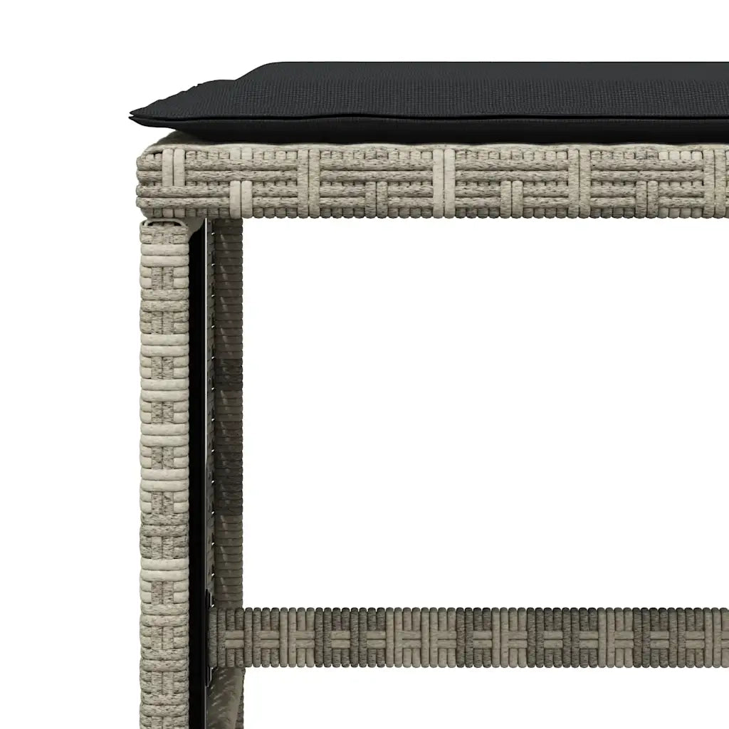 Set da Pranzo da Giardino 13pz con Cuscini Grigio in Polyrattan 3211343