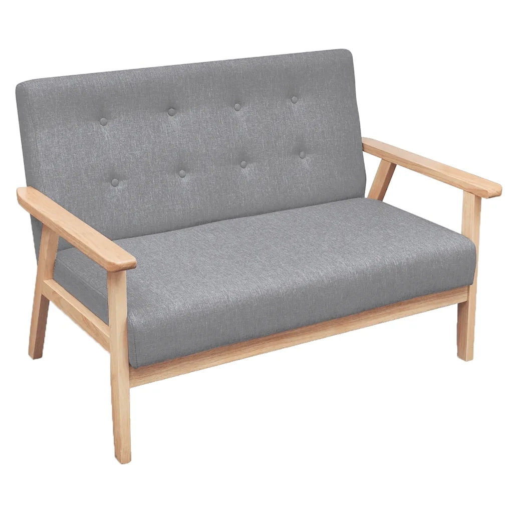 Set di Divani 2 pz in Tessuto Grigio Chiaro 275176