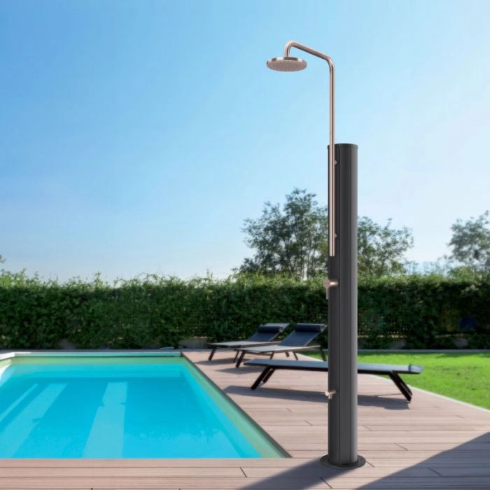 Doccia solare piscina con lavapiedi CHROME in acciaio 304 Astralpool - Doccia Solare Piscina Con Lavapiedi Chrome In Acciaio 304 Astralpool   Antracite - Rame Colore: Acciaio