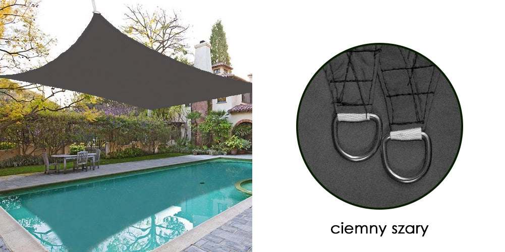 AIO FACTORY 4x3 m Vela ombreggiante impermeabile Codura Grigio scuro - Ombrellone da giardino