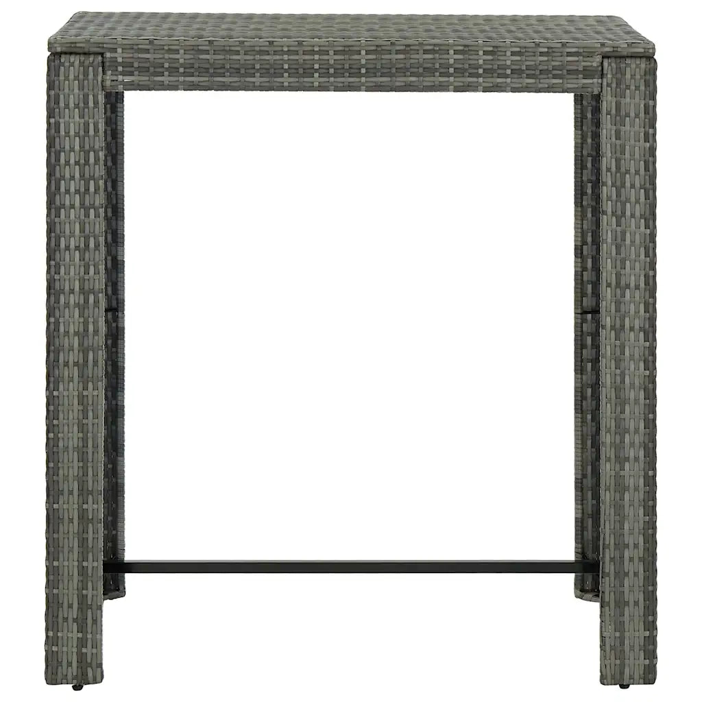 Set Bar da Giardino 5 pz con Cuscini in Polyrattan Grigio 3064797