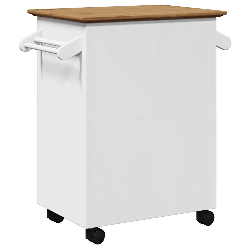 Carrello da Cucina BODO Bianco e Marrone 72x45x80 cm 4016876