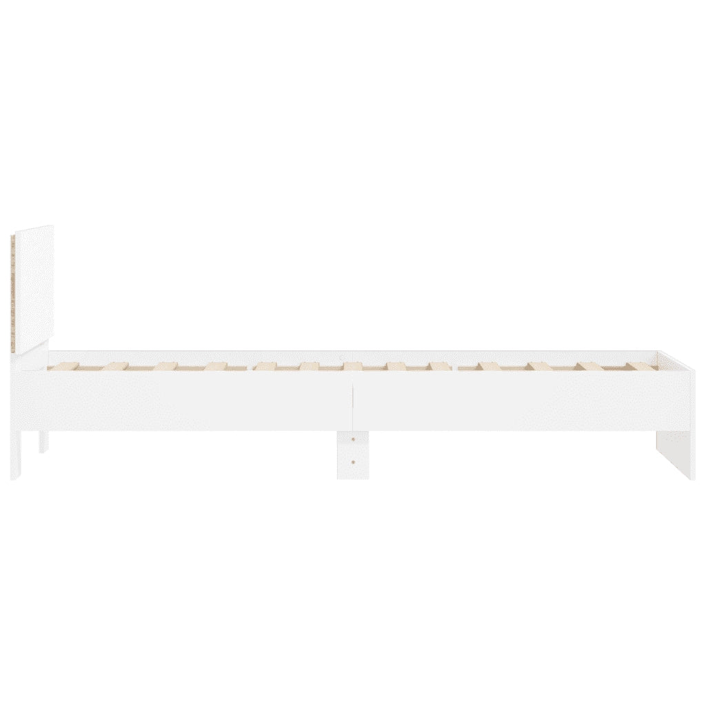 Giroletto con Testiera e LED Bianco 90x190 cm 838834