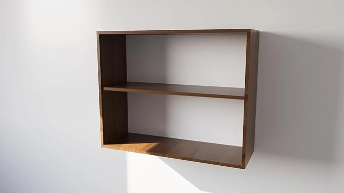 Pensile Cucina  in Legno Nobilitato Noce, Mobile Alto con 2 Ante, Pensile Componibile Moderno Made in Italy (H80X70LXP32cm)