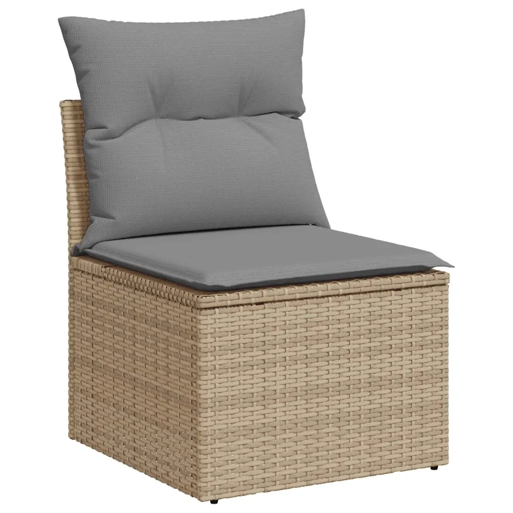Set Divani da Giardino 7 pz con Cuscini Beige Polyrattan Acacia 3327622