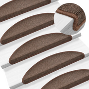 Tappetini per scale 10 pz 56x17x3 cm Marrone caffè Semicircolari 149743