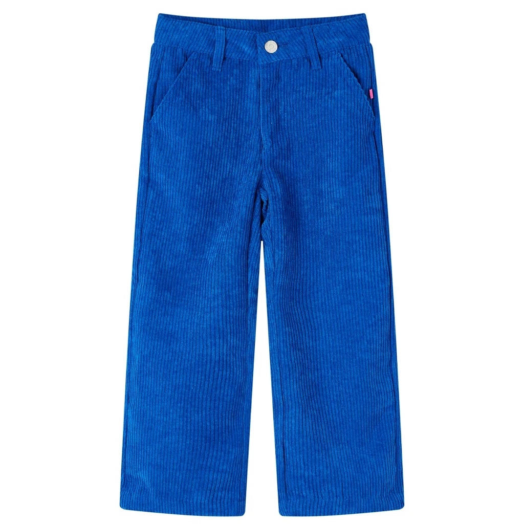 Pantaloni per Bambini in Velluto a Coste Blu Cobalto 116 14421