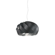 Sospensione Moderna Half Globe Polilux ® Nero E Metallo Cromo 1 Luce E27 D55Cm